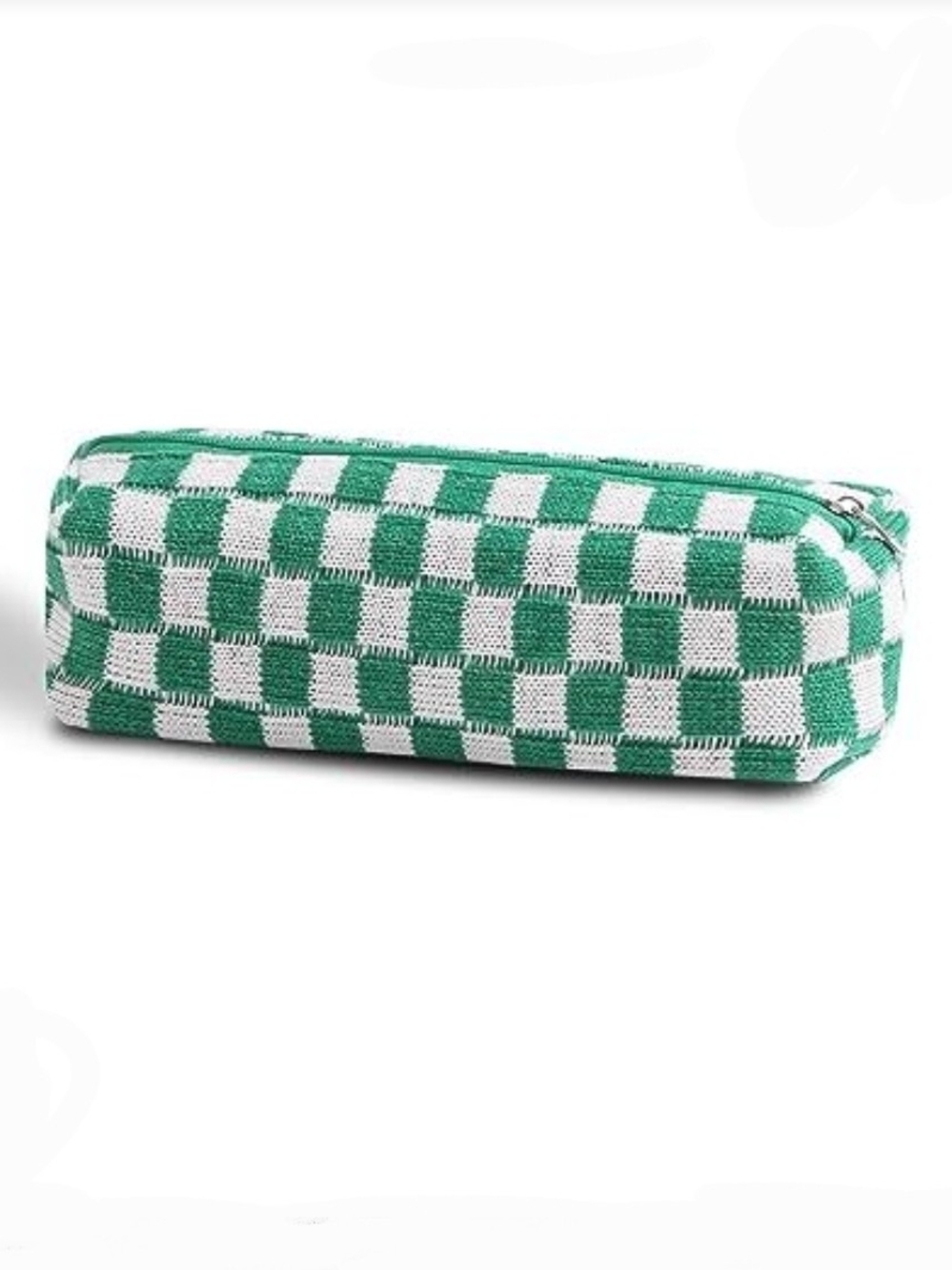 Green & White Checkered Makeup /Travel Bag BNIB